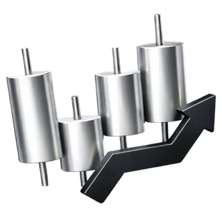 3D-icoon van een candlestick-handelsgrafiek op de over-ons-pagina van Bastion Mintlund